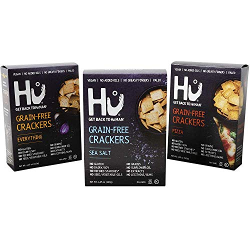 Hu Paleo Vegan Crackers | Variety 3 Pack | Keto Friendly, Gluten
