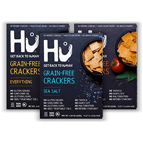 Hu Paleo Vegan Crackers | Variety 3 Pack | Keto Friendly, Gluten