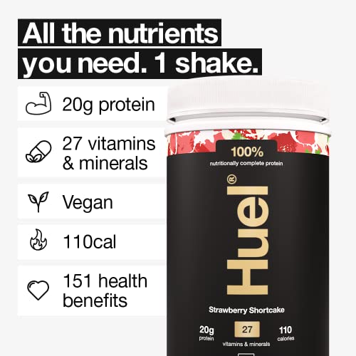 Huel Strawberry Shortcake Complete Protein|100% Vegan, Nutrition...