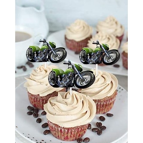 Motorcycle Cupcake Topper,Dessert Cupcake Topper Motorcycle Ride...