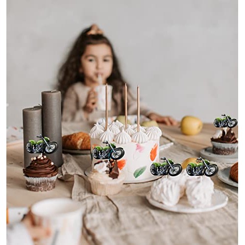 Motorcycle Cupcake Topper,Dessert Cupcake Topper Motorcycle Ride...