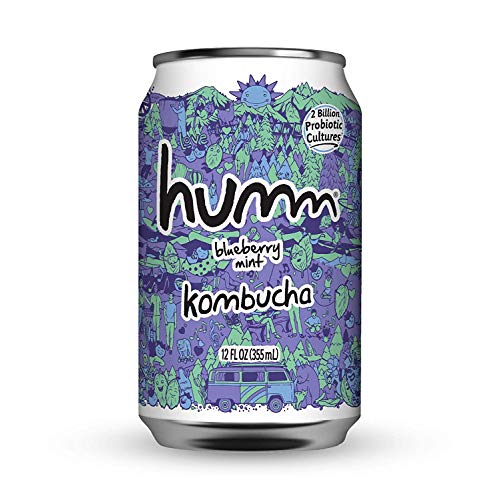 Humm Kombucha Blueberry Mint - 2 Billion Probiotics For Gut Heal