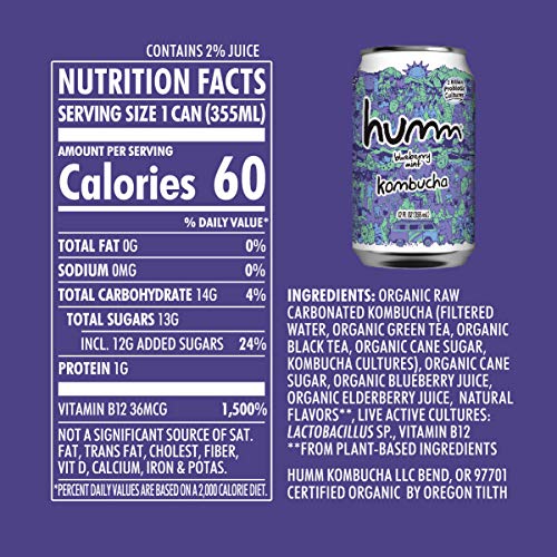 Humm Kombucha Summer Variety Pack - Mango Passionfruit, Blueberr