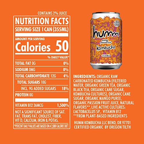 Humm Kombucha Summer Variety Pack - Mango Passionfruit, Blueberr