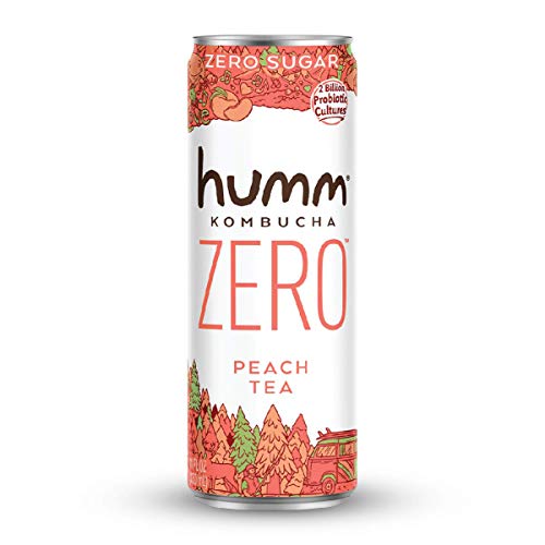 Humm Kombucha Zero Sugar Peach Tea - Live And Raw Kombucha - No