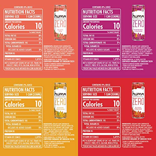 Humm Kombucha Zero Sugar Variety Pack - Live And Raw Kombucha -