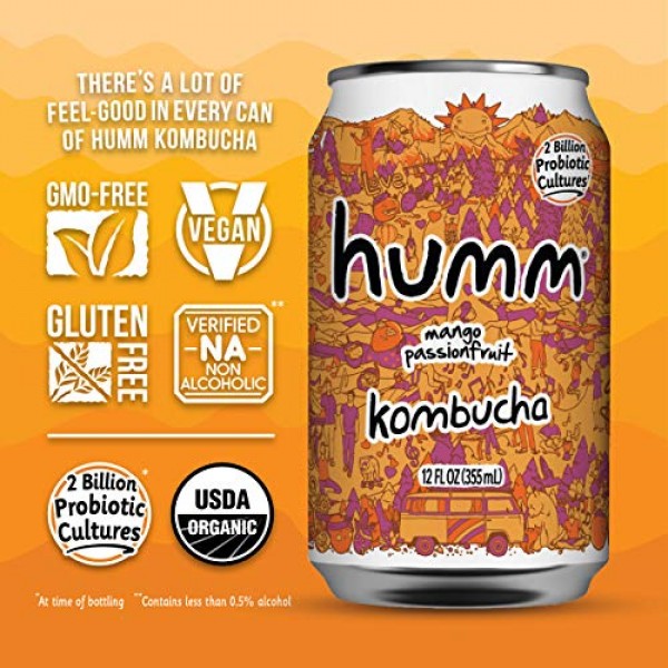 Humm Probiotic Kombucha Favorite Flavor Pack - 2 Billion Probiot