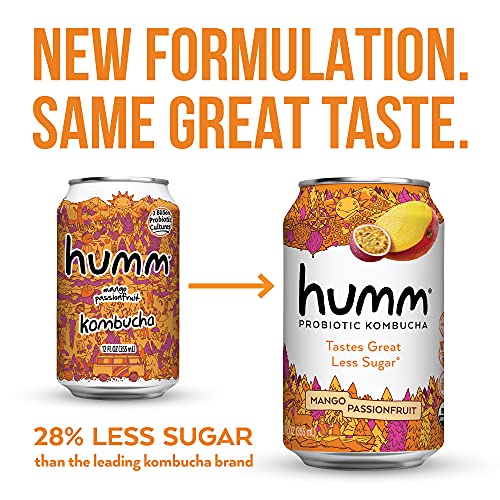 Humm Kombucha Mango Passionfruit - 2 Billion Probiotics For Gut