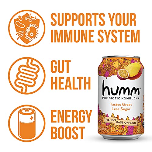 Humm Kombucha Mango Passionfruit - 2 Billion Probiotics For Gut