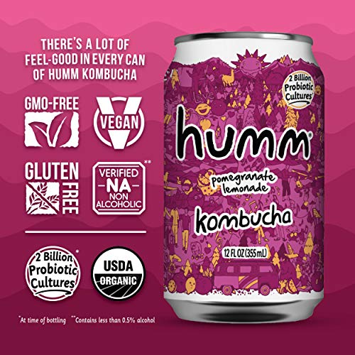 Humm Probiotic Kombucha Pomegranate Lemonade - 2 Billion Probiot