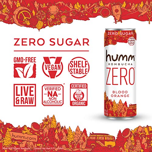 Humm Probiotic Kombucha Zero Sugar Blood Orange - No Refrigerati