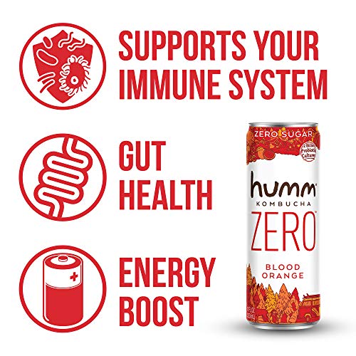 Humm Probiotic Kombucha Zero Sugar Blood Orange - No Refrigerati