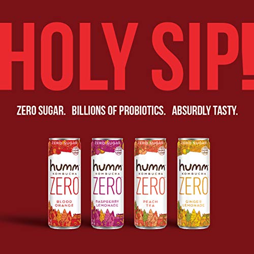 Humm Probiotic Kombucha Zero Sugar Blood Orange - No Refrigerati