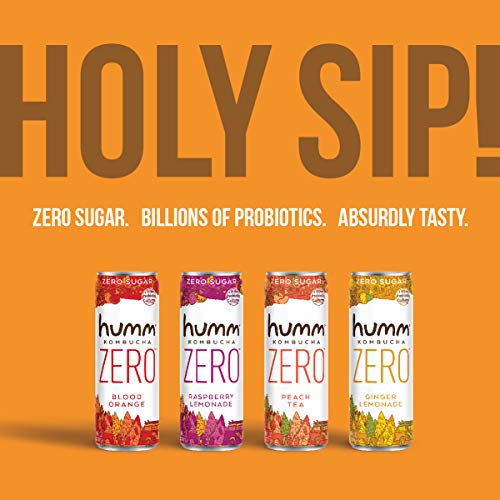 Humm Probiotic Kombucha Zero Sugar Ginger Lemonade - No Refriger