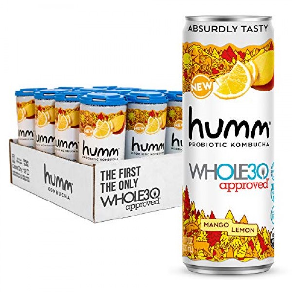 Humm Whole30 Approved Probiotic Kombucha Mango Lemon - The Only