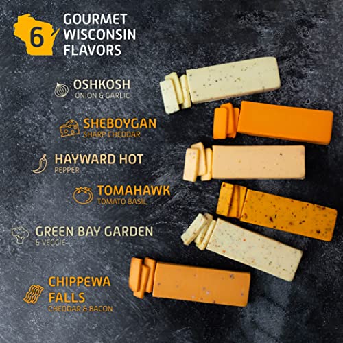 HunkaChunka Wisconsin Cheese Gift Basket, Includes 6 Cheddar Che...