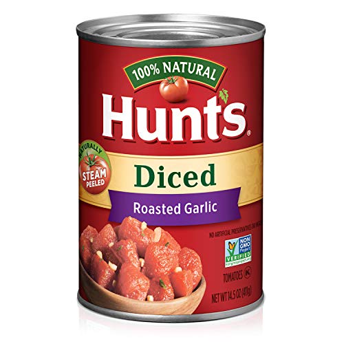 Hunts Fire Roasted Diced Tomatoes With Garlic, Keto Friendly, 1