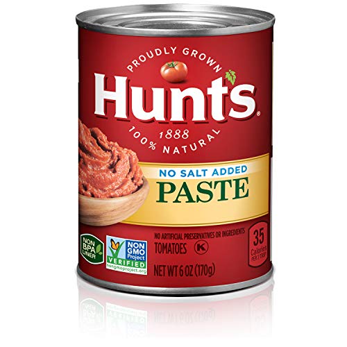 Hunts No Salt Added Tomato Paste, 6 Oz Pack Of 24