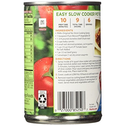 Hunts No Salt Added Tomato Sauce 15Oz Can Pack Of 6 Hunts No Salt Added Tomato Sauce 15Oz Can Pack Of 6