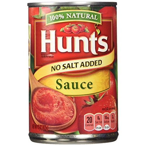 Hunts No Salt Added Tomato Sauce 15Oz Can Pack Of 6 Hunts No Salt Added Tomato Sauce 15Oz Can Pack Of 6