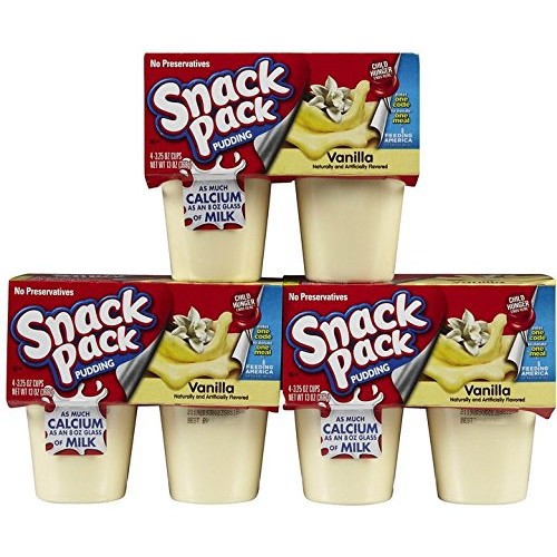 Hunts Snack Pack Vanilla Pudding Fresh 12 Cups Total 39 Oz. 3