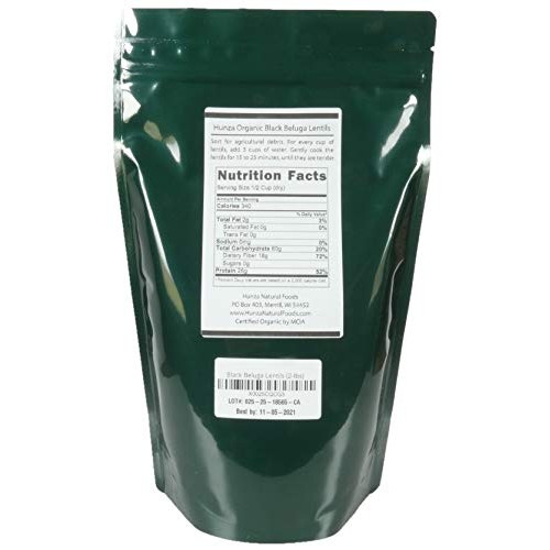 Hunza Organic Black Beluga Lentils 2-Lbs