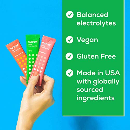 Hydrant Hydrate Blood Orange 10 Stick Packs, Electrolyte Powder