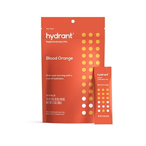 Hydrant Hydrate Blood Orange 10 Stick Packs, Electrolyte Powder