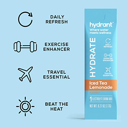 Hydrant Hydrate Iced Tea Lemonade 30 Stick Packs, Electrolyte Po