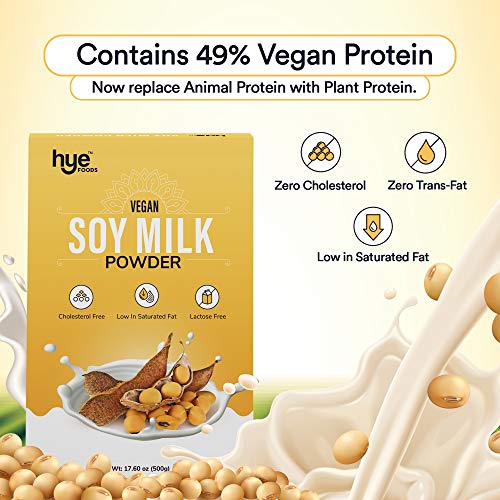 Hye Foods Vegan Soy Milk Powder | 49% Protein | Unsweetened | 17