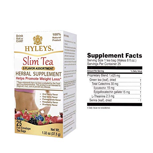 Hyleys Slim Tea 5 Flavor Assortment 1 Pack