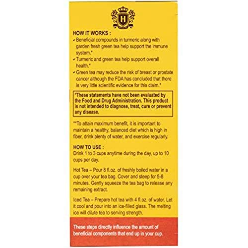 Hyleys Turmeric Tea - Green Tea with Ginger and Lemon Flavor - 2...