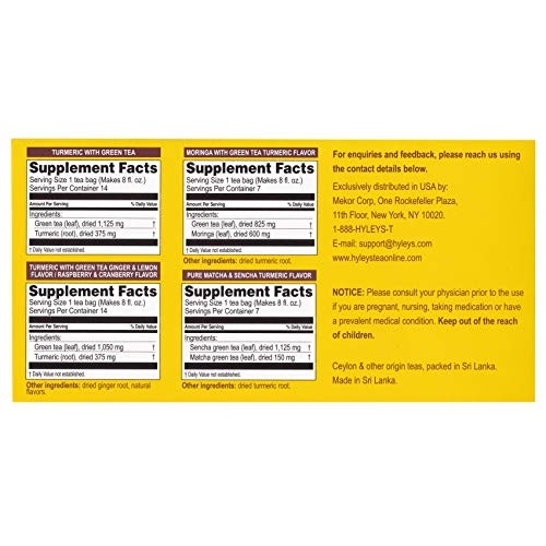 Hyleys Wellness Turmeric with Green Tea Assorted Collection - 42...