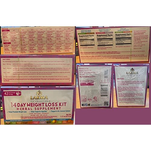 Lakma Tea 14 Days Weight Loss Kit - 42 Tea Bags 100% Natural, S...