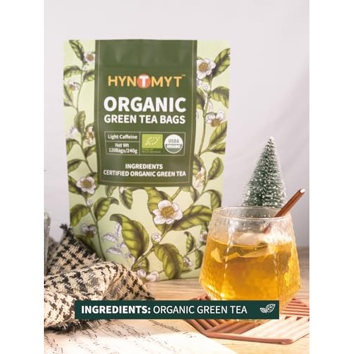 HYNTMYT Organic Green Tea Bags, USDA Organic Green Tea, Mild & S...