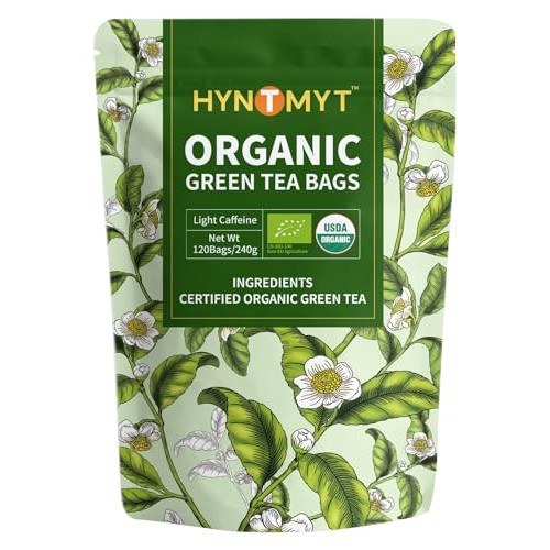 HYNTMYT Organic Green Tea Bags, USDA Organic Green Tea, Mild & S...