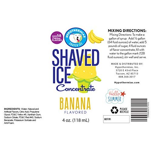Banana Shaved Ice And Snow Cone Unsweetened Flavor Concentrate 4
