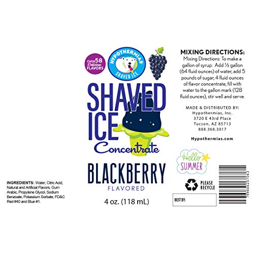 Blackberry Shaved Ice And Snow Cone Unsweetened Flavor Concentra