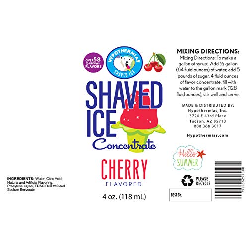 Cherry Shaved Ice And Snow Cone Unsweetened Flavor Concentrate 4
