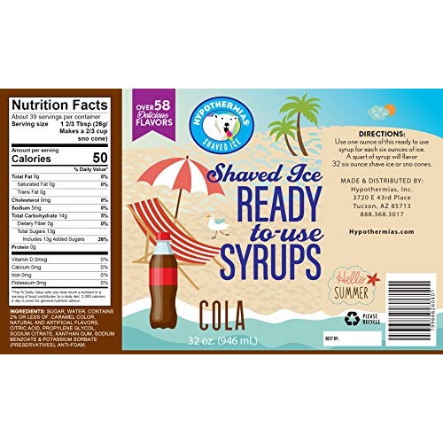 Cola Snow Cone Syrup &Amp; Hawaiian