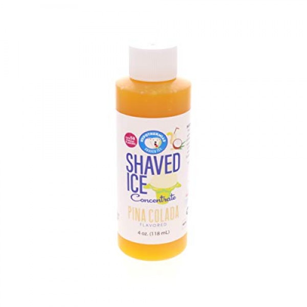 Pina Colada Shaved Ice And Snow Cone Flavor Concentrate 4 Fl Oun
