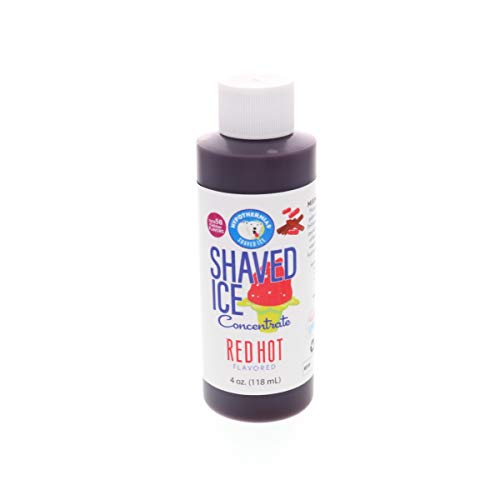 Red Hot Shaved Ice And Snow Cone Flavor Concentrate 4 Ounce Size