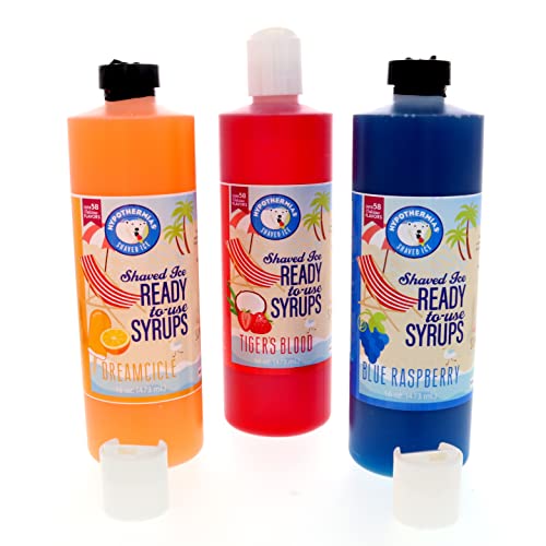 Hawaiian Shaved Ice Or Snow Cone Syrups, 3 Pack, Pints, Multiple