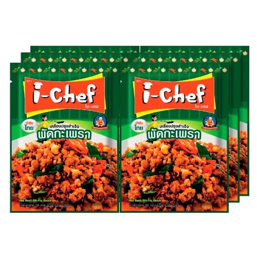 I-Chef Hot Basil Stir-Fry Sauce Thai Style 50G X 6 Packs From Th