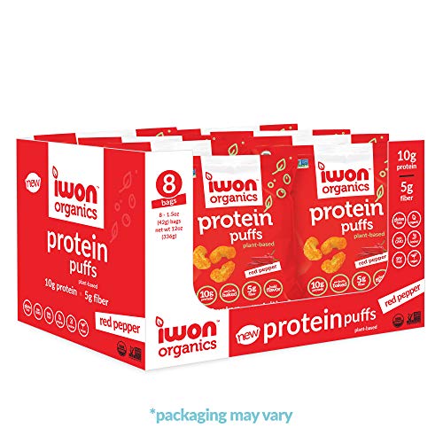 Iwon Organics Red Pepper Flavor Protein Puff, High Protein And O