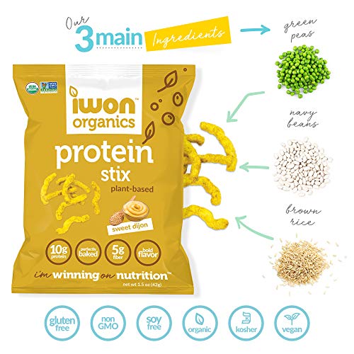 Iwon Organics Sweet Dijon Flavor Snack Stix, High Protein And Or