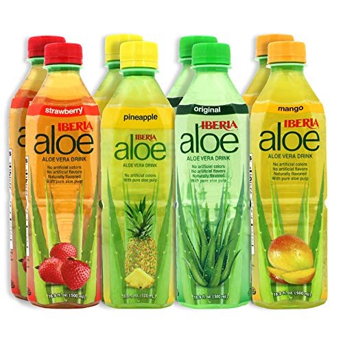 Iberia Aloe Vera Drink With Pure Aloe Pulp 16.9 Fl Oz Pack Of 8