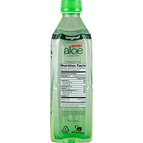 Iberia Aloe Vera Juice Drink , Original, 16.9 Fl Oz Pack Of 24