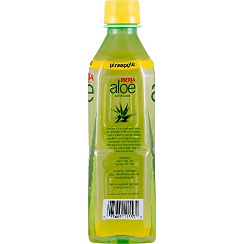 Iberia Aloe Vera Juice Drink, Pineapple, 16.9 Fl Oz Pack Of 24