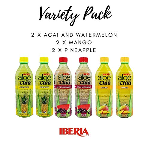 Iberia Aloe Vera Juice With Chia Variety Pack Pack Of 6 2 X Ac